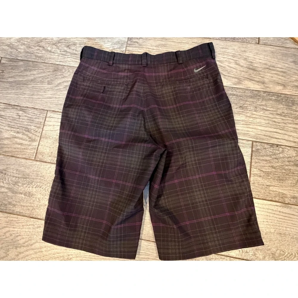 Nike Golf Plaid Shorts 32 Mens Performance 360203 Stretch Chino Long Length